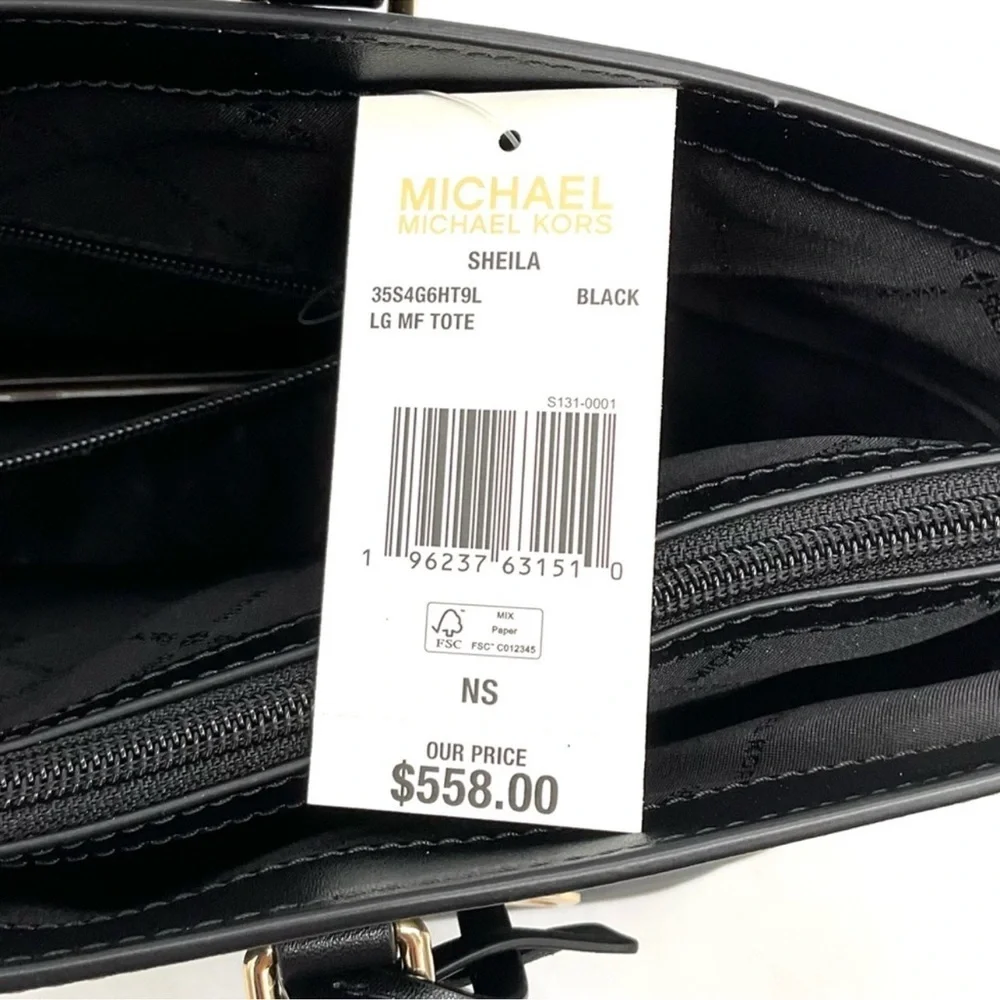 Michael Kors Bag Large Sheila Mf Tote Bag Black/Gold